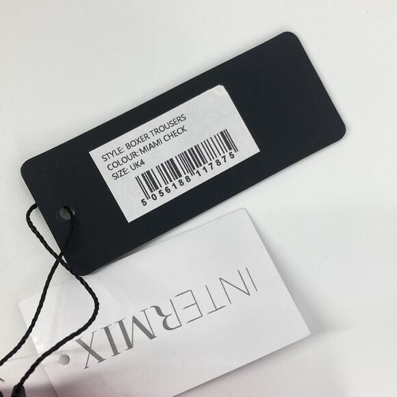 New Paper London Women's Pink Miami Check Wide Leg Pull On Silk Pants UK 4 - Picture 4 of 15